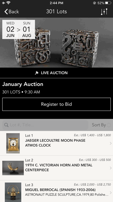 Westport Auction Screenshot