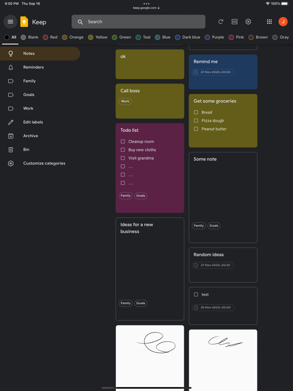 Screenshot #4 pour Category Tabs for Google Keep