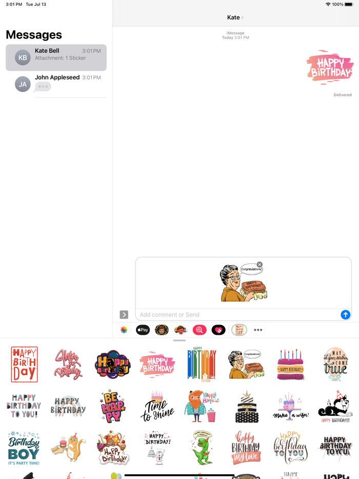 Elegant Birthday Stickers