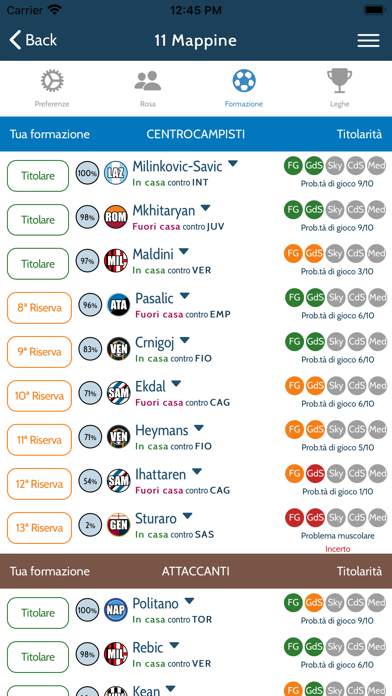 FantaFormazione Screenshot