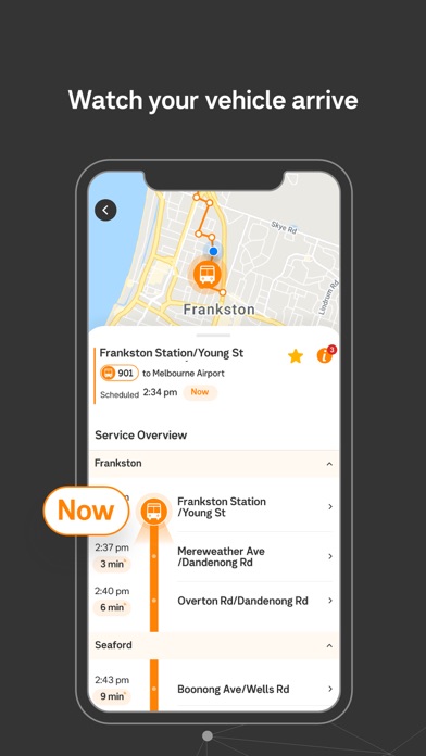Public Transport Victoria app Screenshot