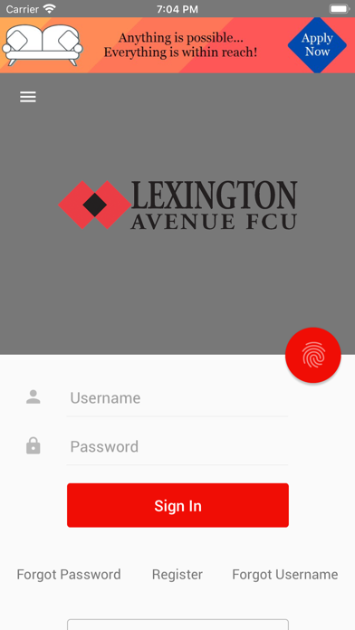 Lexington Avenue FCU Screenshot