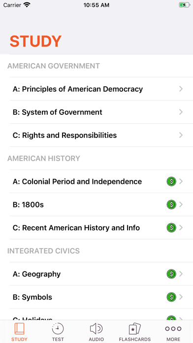 USA Citizen Test Screenshot