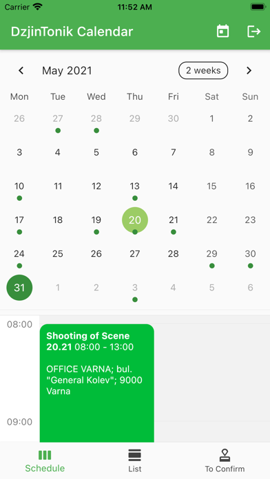 DzjinTonik Calendar Screenshot