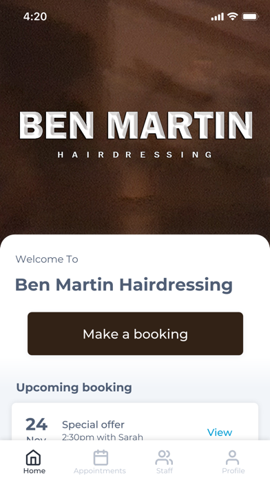 Ben Martin Hairdressing Screenshot