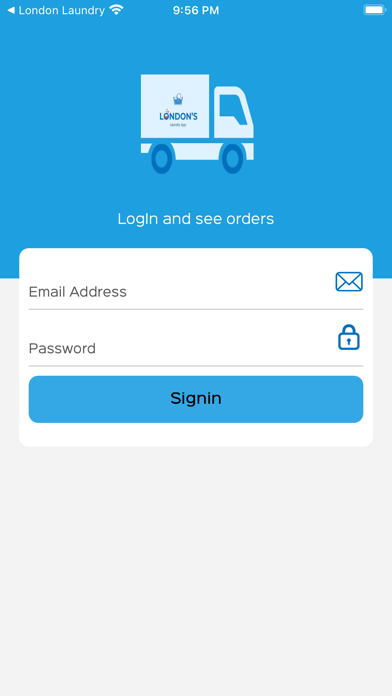 Londons Laundry app Driver Screenshot