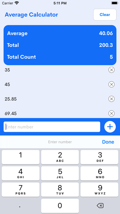 Screenshot #1 pour Quick Average Calculator