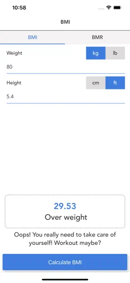 Game screenshot BMR Calculator with BMI Calc apk