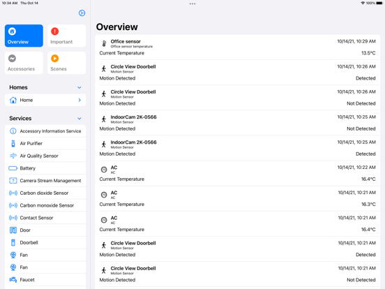 HomeLog for HomeKit iPad app afbeelding 1