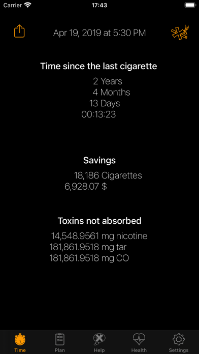 My last Cigarette Timer Screenshot