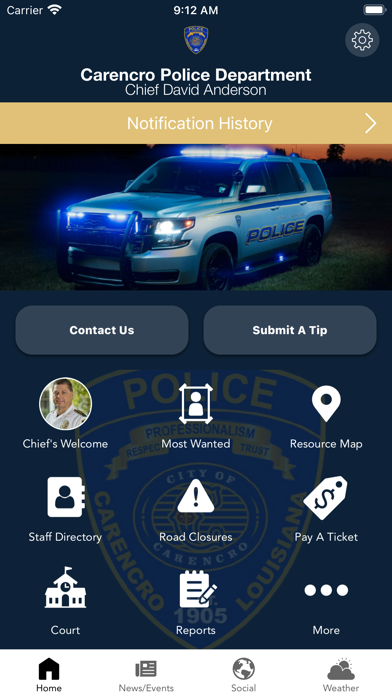 Carencro Police Department Screenshot