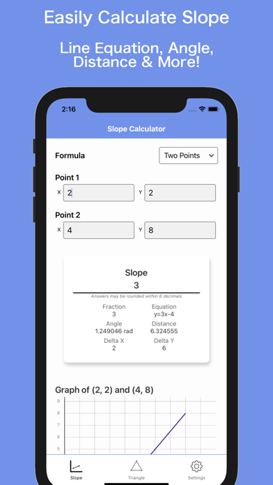 Triangle & Slope Calculator Screenshot