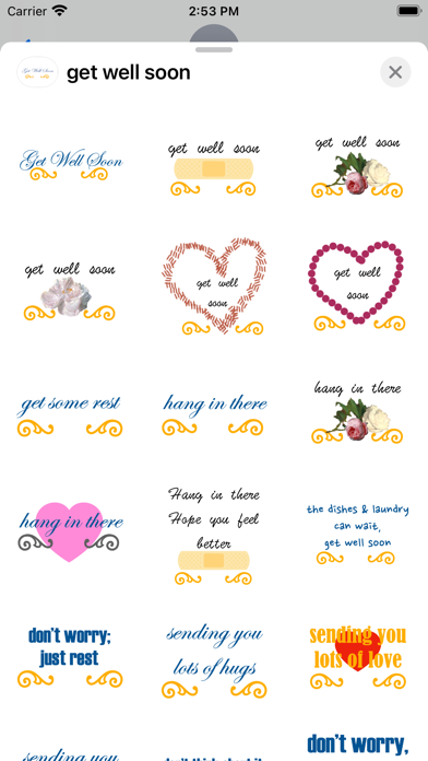 get well soon stickers! Screenshot