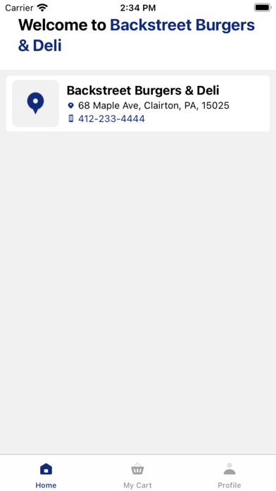 Backstreet Burgers & Deli Screenshot