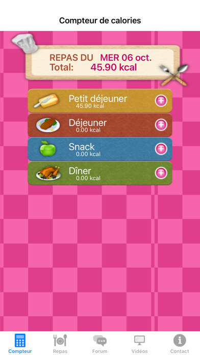 Votre Compteur de Calories Screenshot