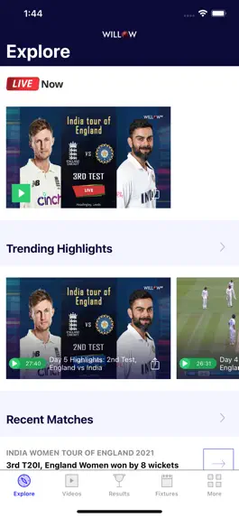 Game screenshot Willow - Watch Live Cricket mod apk