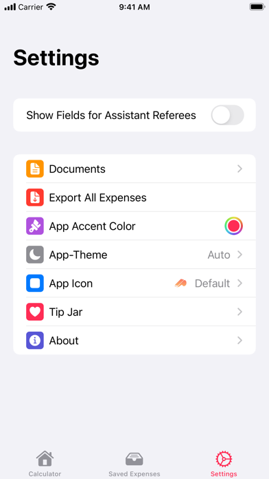 Referee Expenses Screenshot