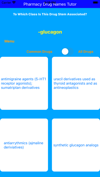 Pharmacy Drug Names Tutor Screenshot