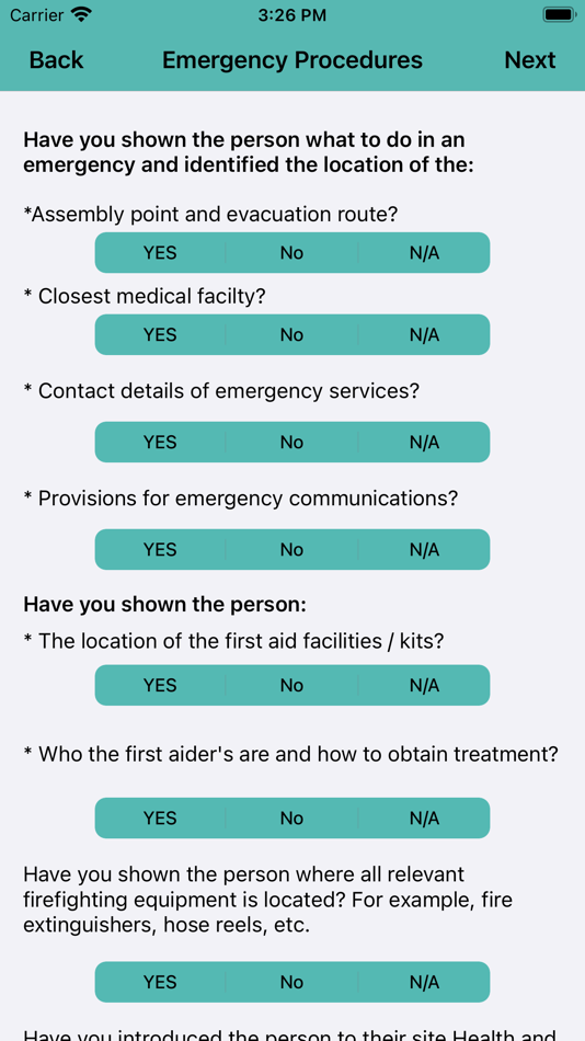 #5. SITE INDUCTION CHECKLIST (iOS) 由: My Ultimate Punter