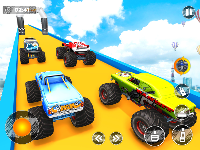 Hot Monster Truck Racing Stunt