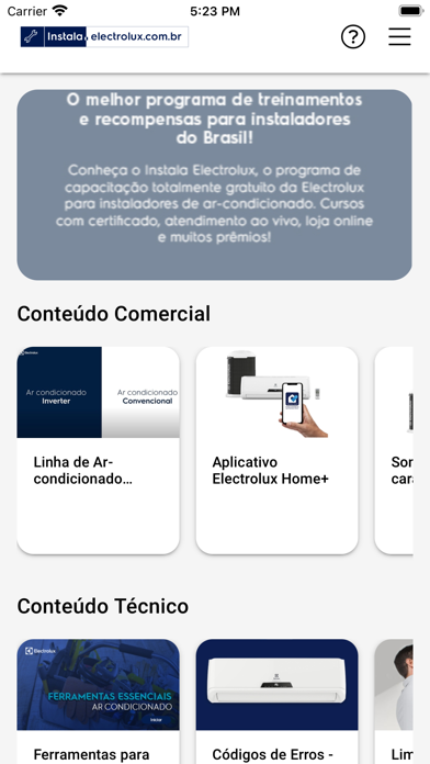 Electrolux Instala Screenshot