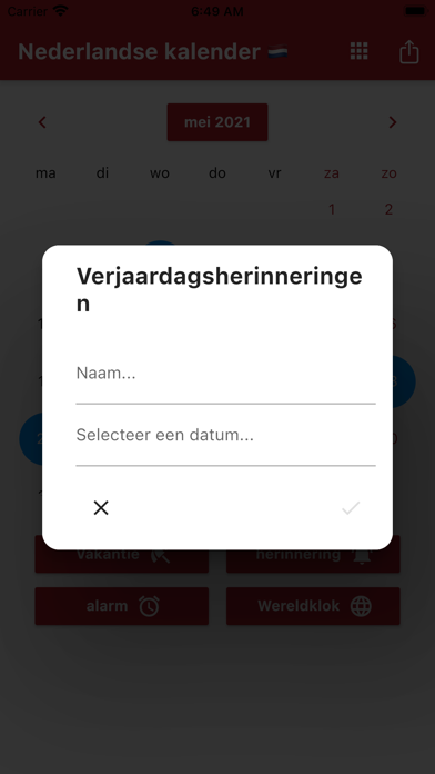 Nederlandse Kalender 2024 Screenshot