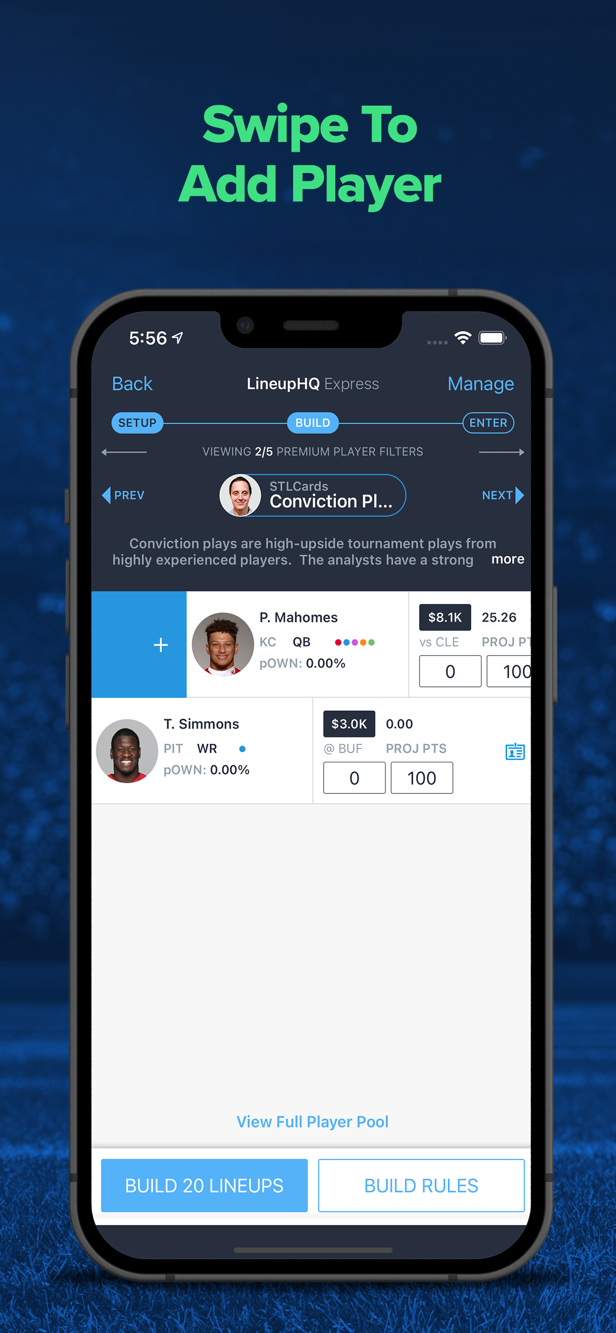 LineupHQ FanDuel DFS Optimizer