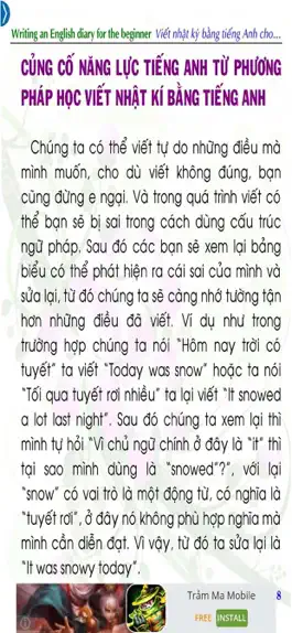 Game screenshot Viết nhật ký bằng tiếng Anh apk