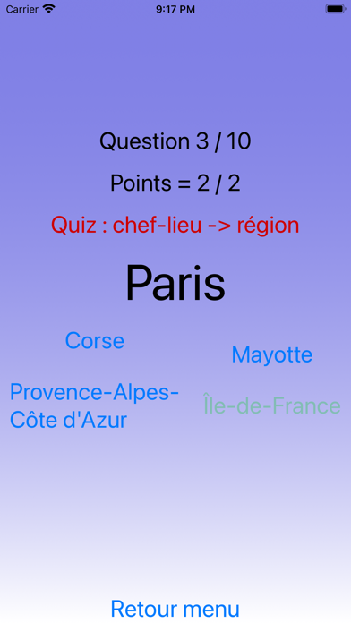 Quiz régions de France Screenshot