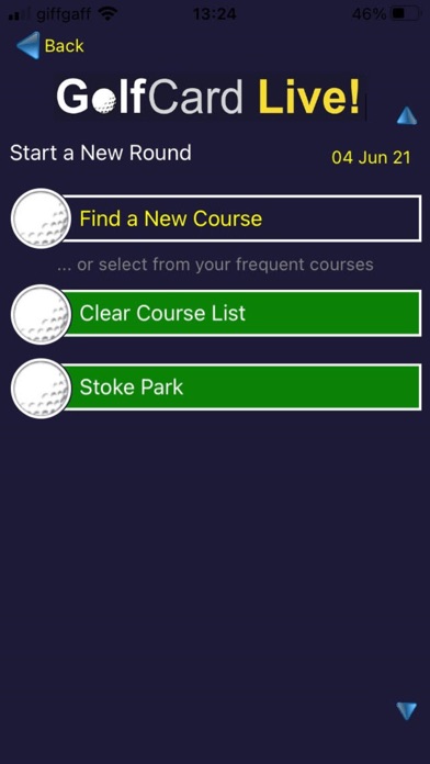 GolfCardLive Screenshot