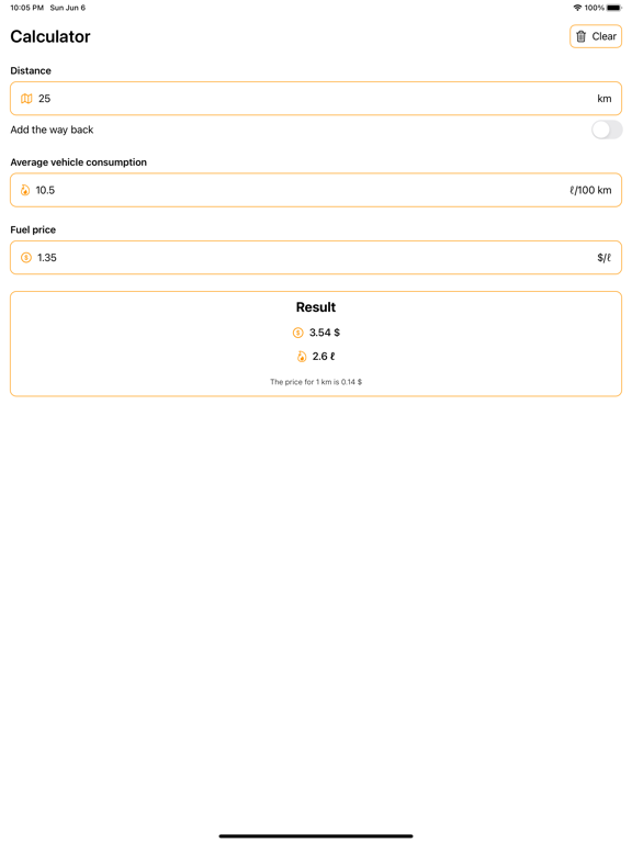 Screenshot #4 pour Fuel Trip Calculator