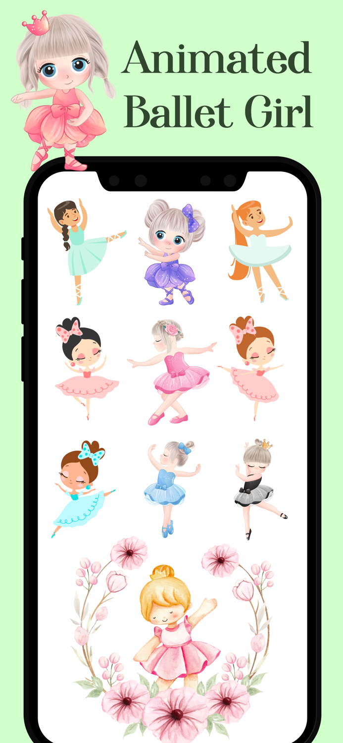 Animated Ballet Girl Stickers