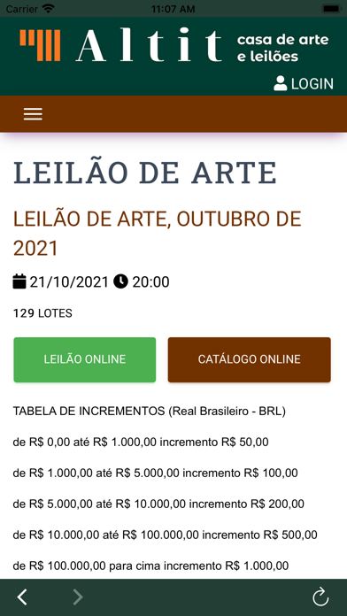 Altit Casa de Arte e Leilões Screenshot