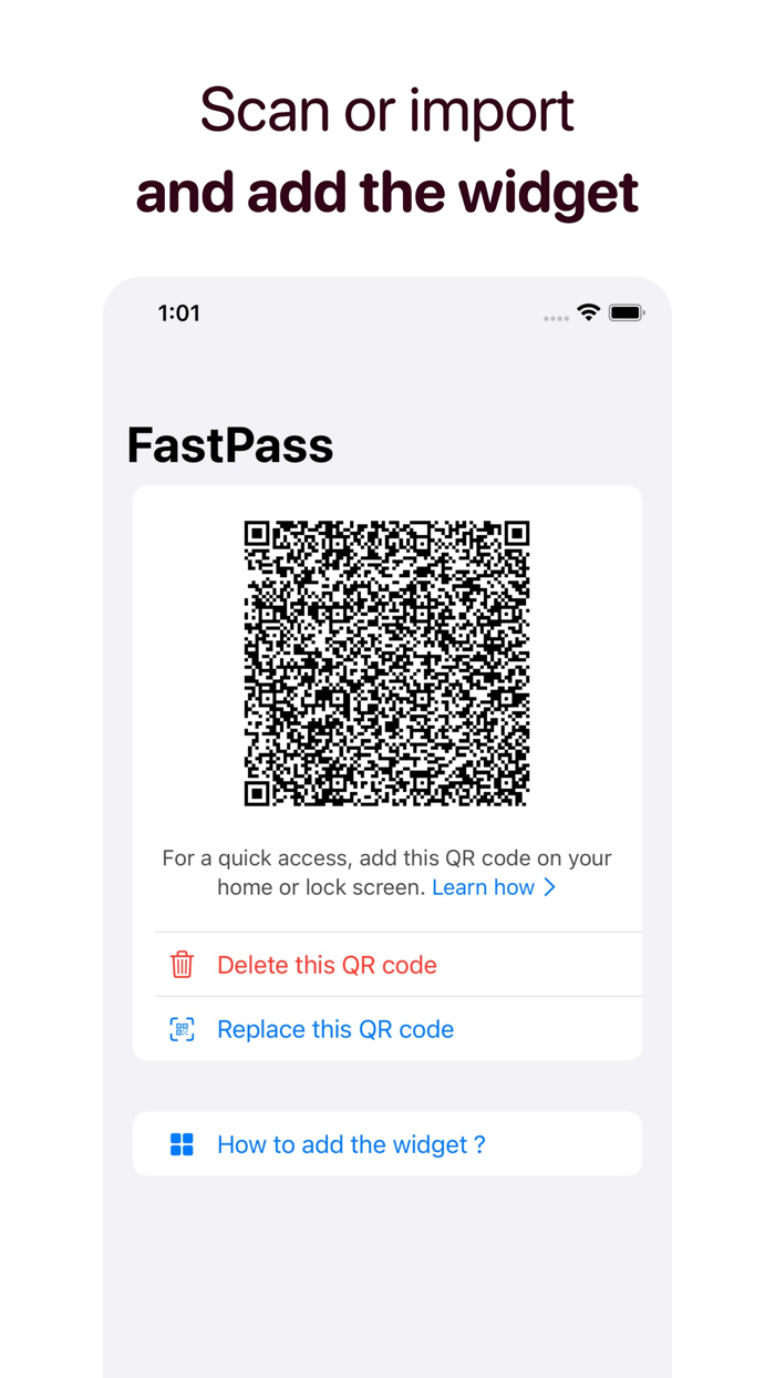 FastPass - QR Code Widget