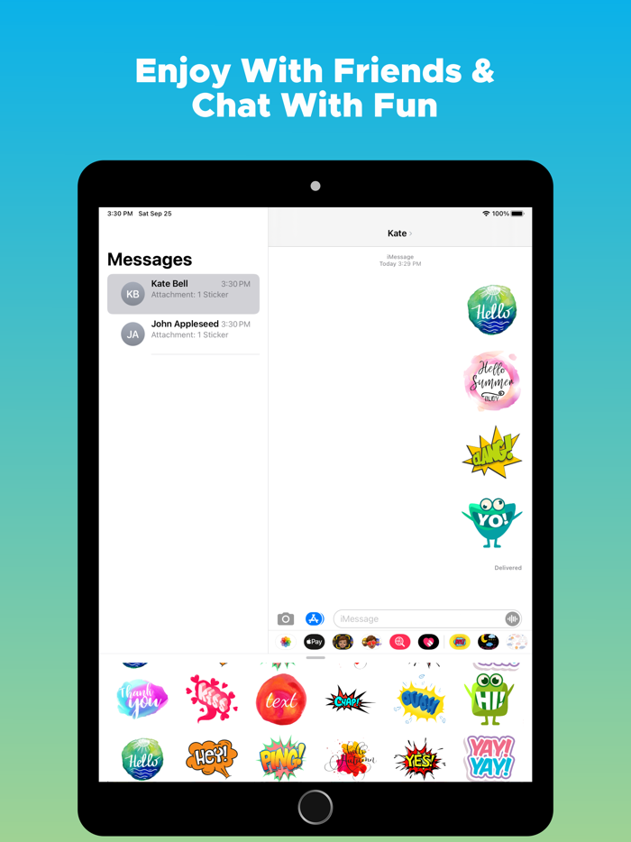 Watercolor Text Emojis