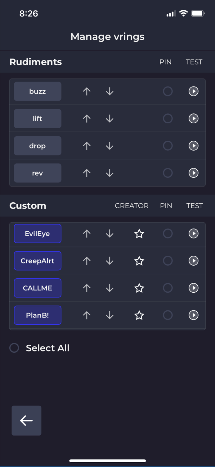 vring secretive vibe messages