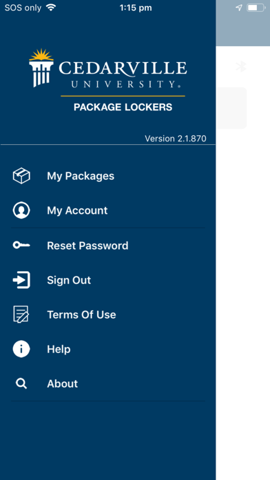 Cedarville Package Lockers Screenshot