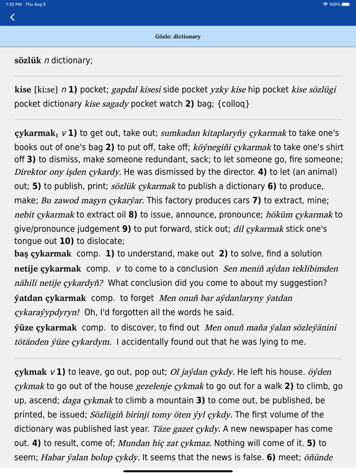 Turkmen-English Dictionary