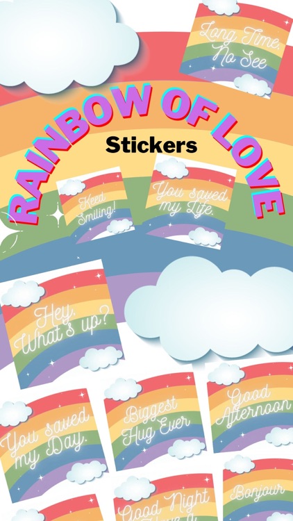 Rainbow of love stickers
