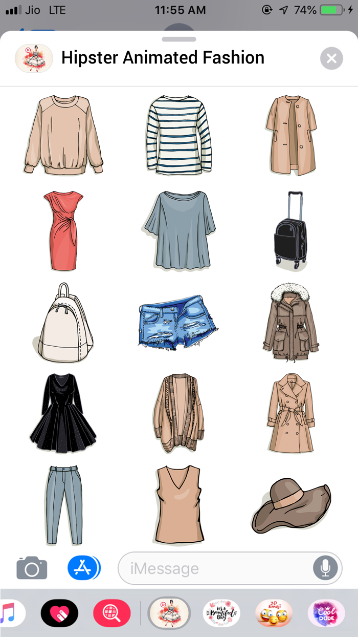 Hipster Animated Fashion Emoji