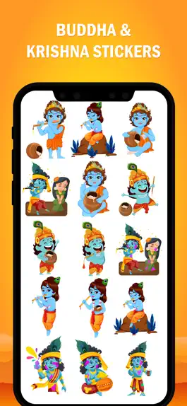 Game screenshot Buddha And Krishna Stickers apk
