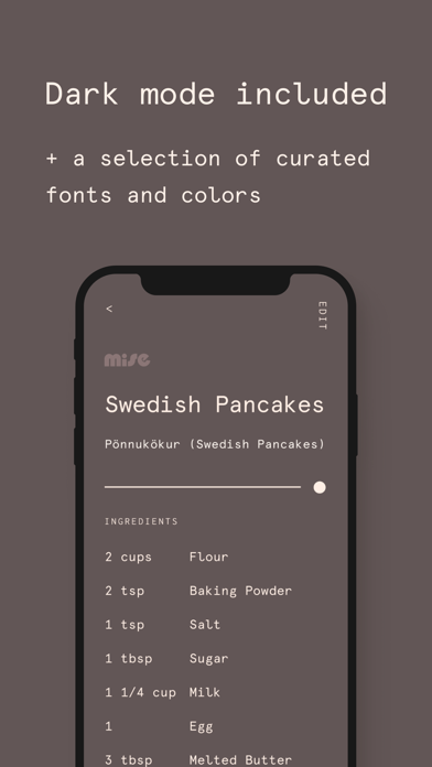Mise: A minimalist recipe box Screenshot