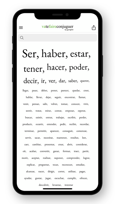 Spanish conjugation. Screenshot