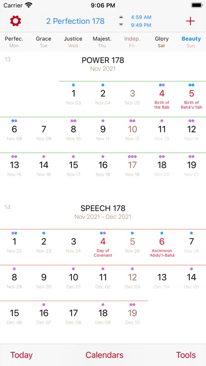 Bahá’í Calendar