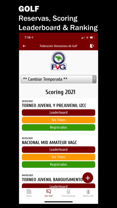 Venezuela Golf Federation Screenshot