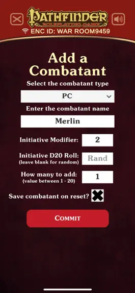 Game screenshot Pathfinder Combat Tracker hack