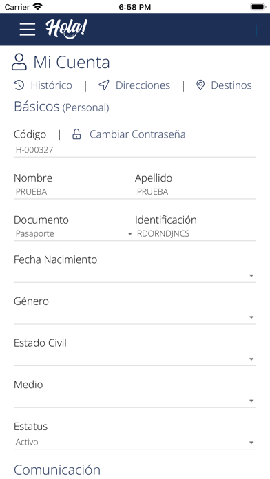 Hola Courier Screenshot