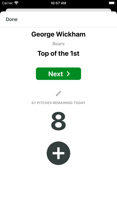 Baseball Manitoba Pitch Count Screenshot