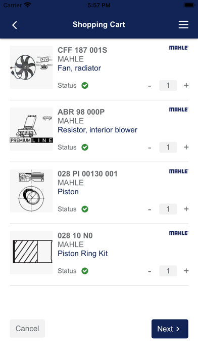 Mahle Catalog Screenshot