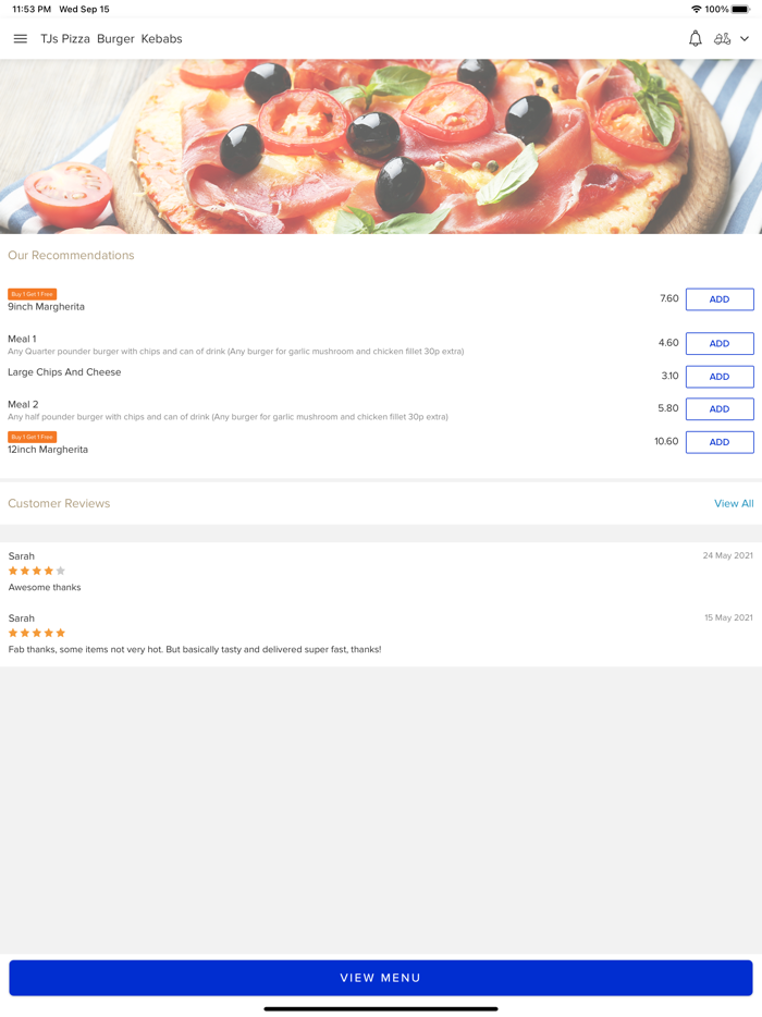 TJs Pizza Burger Kebabs